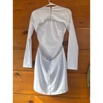 Lulus  Sparkling Stunner White Rhinestone Cutout Long Sleeve Mini Dress Party S Photo 3