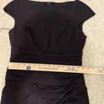 Escada side ruched wool blend cap sleeve dark brown/black dress size EU36 or S Brown Photo 10