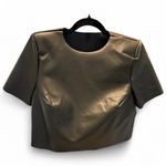 Wolford Vegan Leather Cropped Top Black Size 40 US 10 NWT Photo 1