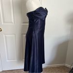 Dessy Collection Navy Blue Satin Bridesmaid Wedding Guest Dress Size 4 Photo 4