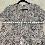 Pins and Needles Button Front Longsleeve Leopard Animal Print Sheer Women Medium Tan Photo 3