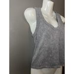 Pink Rose Tank Top Womens L/XL Gray Ribbed Scoop Neck Sleeveless Stretch Basic Photo 1