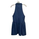 ZARA  Halter Mini Dress Navy Womens Size Large Sleeveless High Neck Photo 5
