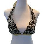 Hula Honey Bikini Top only Yellow Black White Double Tie, Around Neck and Back M Photo 0