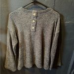 Blu Pepper Women’s Cozy Life Gray V-Neck Sweater Photo 2