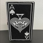 Alessia | Ace Of Spades ♠️ Beaded Clutch w/ Crossbody Black Photo 7