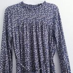 Boden Blue Easy Yoke Mini Ditsy Floral Long Sleeve Dress Size 8 Photo 2