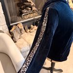 Jason Maxwell  Navy Hooded Jacket with Patterned Trim Photo 4