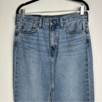 Levi's NWT Levi’s Premium Womens Denim Midi Skirt Sz 27 Light Wash Slit Front Photo 6