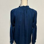 Current Air Dark Teal Modern Romance Tie Front Top Photo 3