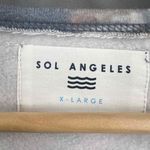 Sol Angeles Camo Long Sleeve V-Neck Pullover Sweatshirt Blue Brown Womens XL New Photo 2