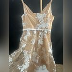 Calvin Klein New CK party Dress Nude White Lace Sequins size 6 Photo 2