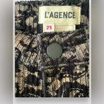 L'Agence  Women's Black Gold Jyothi Velvet Split Ankle Pants Size 25 NWOT Photo 1