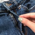 ZARA  dark wash raw ankle hem skinny mid rise jean Photo 7