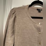 East 5th  Size LP Mushroom Beige Long Sleeve Lightweight Cardigan Puff Shoulder Photo 1