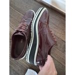 Prada  Women’s Derby Red Leather Morgue Shoes 38.5 US Sz 8 Photo 7