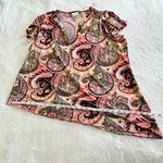 Fashion Bug Vintage Top Womens 3X 24 Y2K Boho Pink Paisley Asymmetrical Necklace Photo 7
