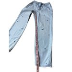 American Eagle Light Wash Floral Embroidered Highest Rise Mom Jeans Size 4 Photo 7