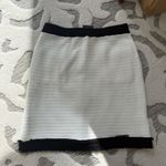 Adrianna Papell Fringe Trim Tweed Miniskirt in Ivory Black Size XSmall NWT Photo 7