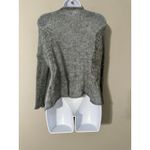 GAUDÌ Gray Open Knit Shawl Collar Cardigan Sweater Black Marled Knit Size S Photo 6