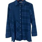 Soft Surroundings Flannel Fleece Button Down Sz S Photo 0