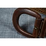Brown Herringbone Woven Braided Leather Belt Size M/L 40" Vintage 80s 90s Y2K Photo 2