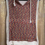 Free People  Movement Prism Red Earth Colorful Mesh Hooded Tank Top L Photo 0