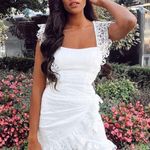 These Three Boutique White scalloped lace embroidered eyelet white cut out dress Photo 6