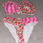 SheIn Pink and Floral Bandeau Bikini Photo 0