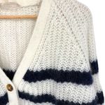 Sézane  Basile V-Neck Oversized Striped Cardigan | Sz Small | Ecru White & Navy Photo 8