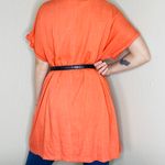 &merci &Merci Orange Linen Tunic Short Sleeve Minimalist Shirt Photo 4