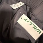 Gray Athletic Shorts with Drawstring Closure and Mid Photo 4