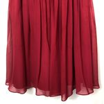 Azazie Red Short Bridesmaids Chiffon Skirt High Halter Neck Dress 6 Photo 3