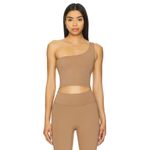 Nubyen Paris One Shoulder Longline Bra Top in Fawn Large New as Photo 7