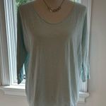 Eileen Fisher Organic Cotton Batwing 3/4 Sleeve length, Scoopneck Tee, Small Photo 0
