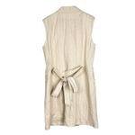 H&M Linen Blend Jacket Dress Belted Light Beige Pinstripe Size Large NWT Photo 7