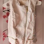 G by Guess Women's White Moto Vest Zip Up Size Small Photo 1