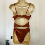 Commense metal Detail Brown One Piece Swim Suit Size L NWT! Size L Photo 7