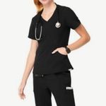 FIGS  • aburi black v-neck scrub top sz XS Photo 1