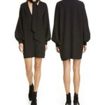 Ganni  | Long Sleeve Heavy Crepe Mini Dress with Bow Tie Detail Size 36 (US 4) Photo 0