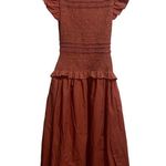 Ulla Johnson NEW NWT  Madeline Smocked Midi Dress Clay Photo 9
