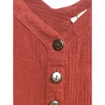 Sky And Sparrow Button Front Rust Midi Dress Crinkle Gauze L Boho Feminine Flowy Photo 7