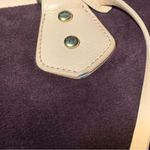 Juicy Couture Pam Gela Velour Dark Purple and Pink Leather Large Tote Bag Photo 11