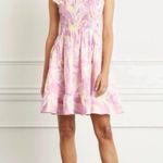 Hill House Home Elizabeth Nap Mini Dress Smocked Ruffle Pink Kaleidoscope Linen Size L Photo 0
