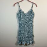 Abercrombie & Fitch Smocked Mini Dress Small Green White Photo 2