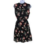 Rebecca Taylor Black Tulip Floral Print Silk Dress Sleeveless Size 4 Photo 6