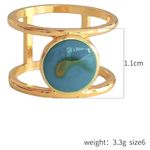 Boutique Large Turquoise Gold Filled Band, Bar Ring,‎ Size 8 Photo 8