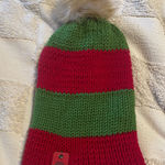 Handmade  Red and Green Knit Beanie Photo 0