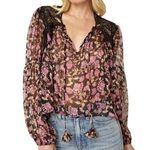Misa Rosie Top in Rosetta Fleur Floral Chiffon Lace Size Small Photo 0