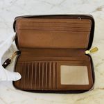 Michael Kors Jet Set Travel Brown Leather Large Continental Zip Wallet Wristlet Photo 5